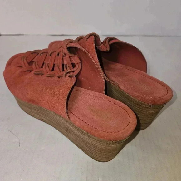 Michael Kors Westley Orange Suede Platform Open Toe Shoes SZ 9.5 - Picture 4 of 7